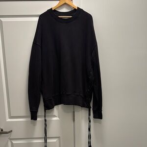 Faith Connexion Black Side Lace-up Sweatshirt